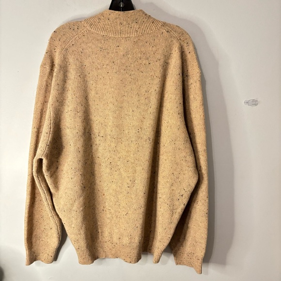 Jos. A. Bank Lambswool Fisherman Sweater Mens XL Oat Quarter-Zip Knit Pullover - Picture 4 of 7